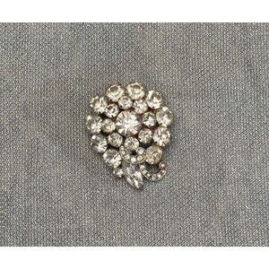 Vintage 50s Rhinestone Brooch 1950s Retro Glam Mid Century Elegant Fancy Pin